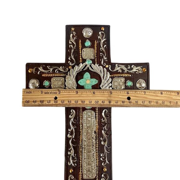 Large Plaster Cross Wall Decor - Picture 7 of 8